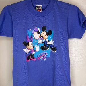 90s Vintage Single Stitch Disney Mickey & Minnie Shirt (Kid's Small)